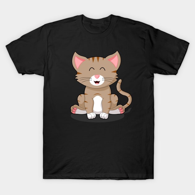 Cat kitten cuddly gift baby cat brown T-Shirt by auviba-design